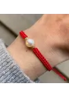 14 Ayar Altın Makrome İnci Bileklik