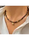 14 Ayar Altın Kalpli Turmalin Kolye