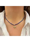 14 Ayar Altın Kırlangıç Lapis Taşlı Kolye