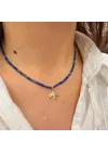 14 Ayar Altın Kırlangıç Lapis Taşlı Kolye