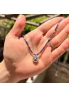 14 Ayar Altın Nazar Boncuklu Lapis Taşlı Kolye