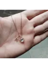 Tel Kıvırma Kalpli Taş Harf Kolye - 1 Harf