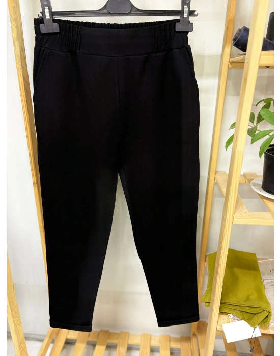 Çelik Kumaş Duble Paça Cepli Ligralı Kadın Pantolon Kesim Tayt