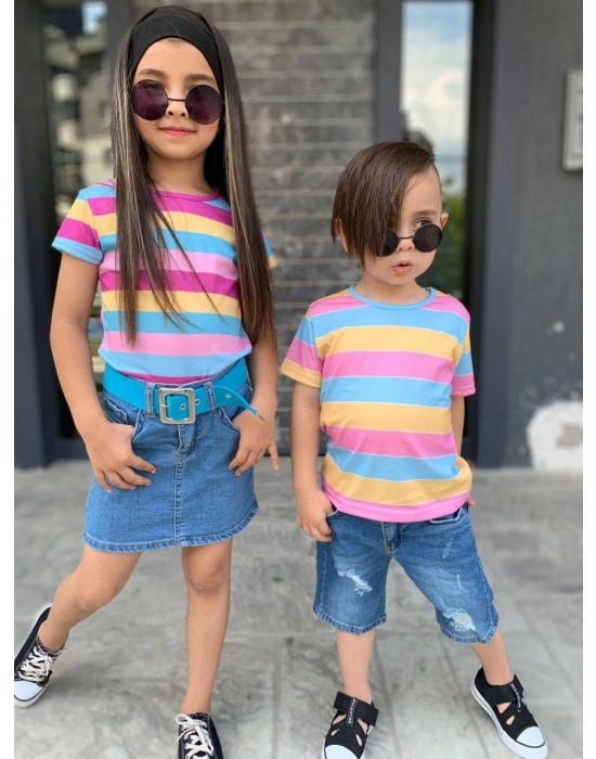 Erkek Çocuk Kot Şort Bluz Kombin