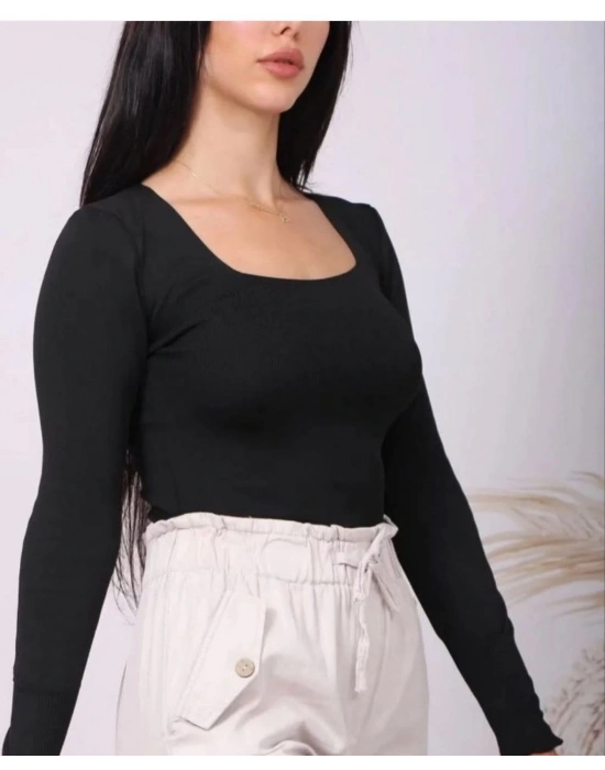 Kare Yaka Uzun Kollu Mikro Fitilli Body