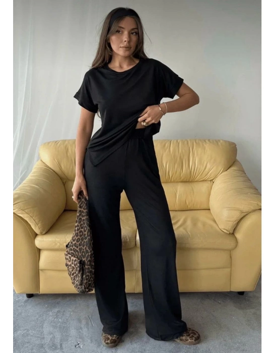 Modal Kumaş Alt Üst Kadın Takım Siyah