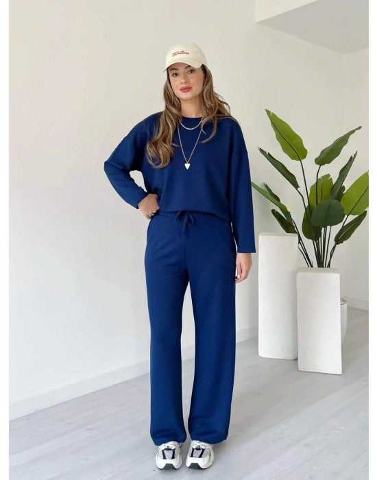 Modal Kumaş Cepli Beli Lastikli Kadın Alt Üst Basic Takım