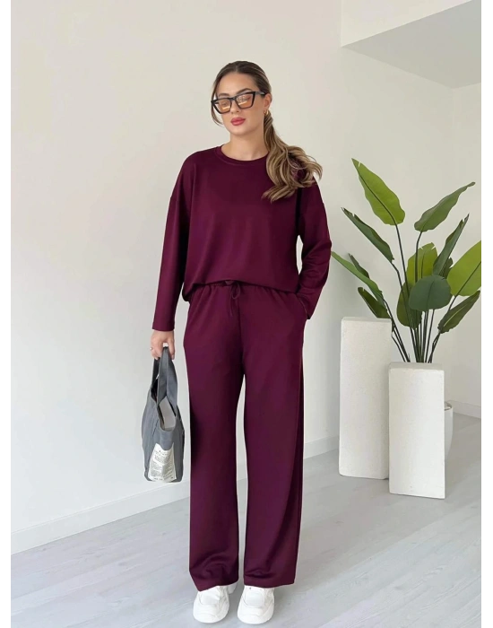 Modal Kumaş Cepli Beli Lastikli Kadın Alt Üst Basic Takım