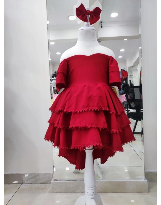 Önden Kısa Arkadan Uzun Düşük Omuz Abiye Elbise