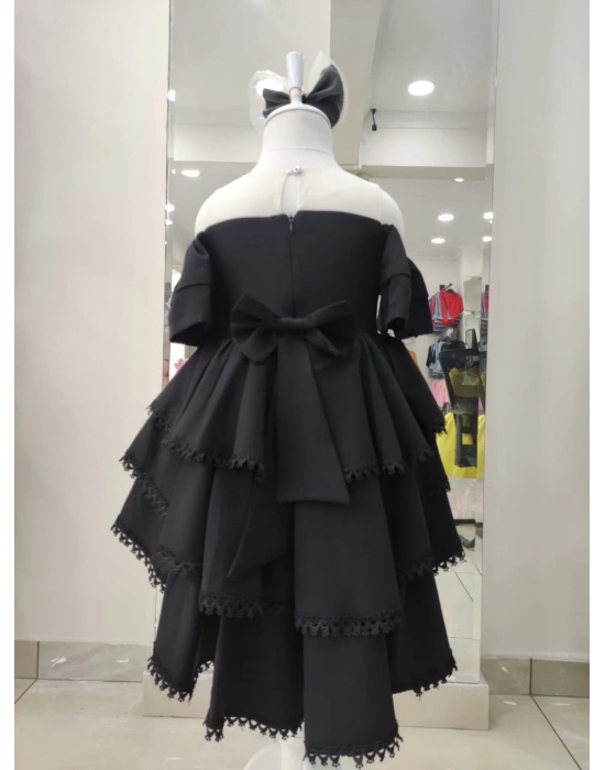 Önden Kısa Arkadan Uzun Düşük Omuz Abiye Elbise