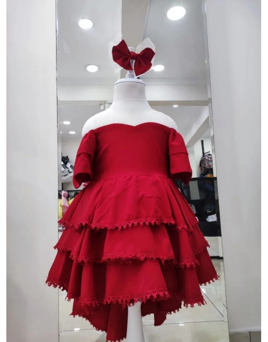 Önden Kısa Arkadan Uzun Düşük Omuz Abiye Elbise