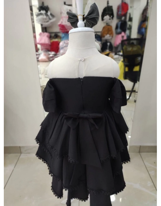 Önden Kısa Arkadan Uzun Düşük Omuz Abiye Elbise