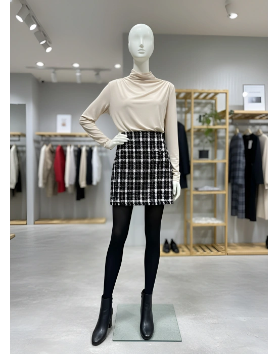 Tüvit Kumaş Mini Kalem Etek