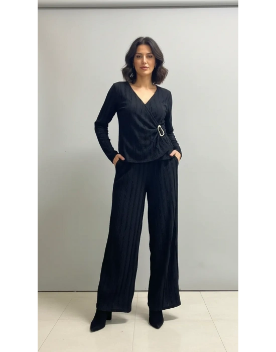 Yandan Tokalı Kurvaze Yaka Kadın Takım