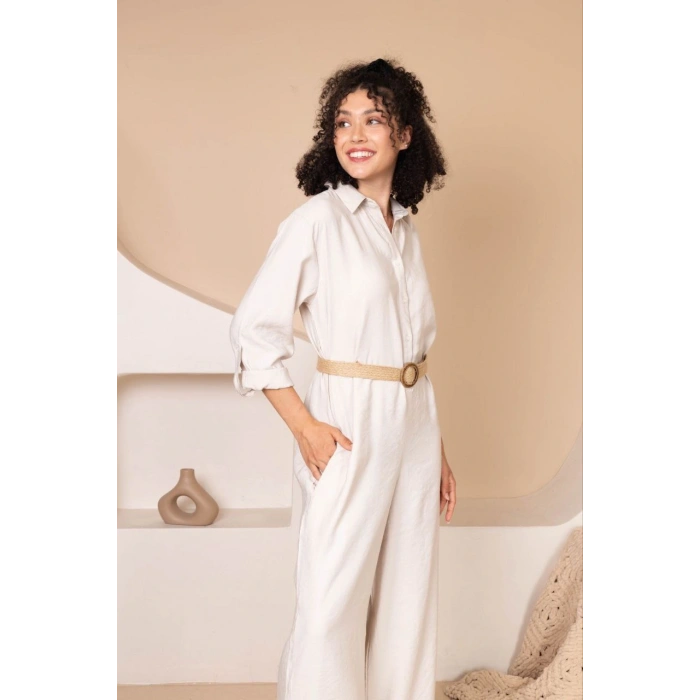 Müslin Rahat KalıpOversize Kadın Tulum