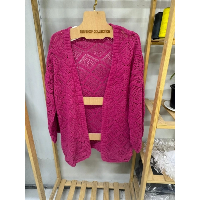 Ajurlu Standart Beden Salaş Triko Hırka