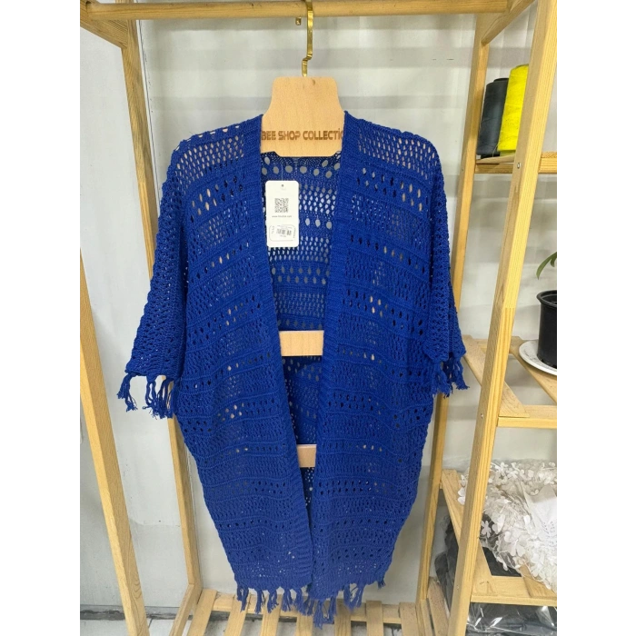 Ajurlu Standart Beden Salaş Triko Hırka