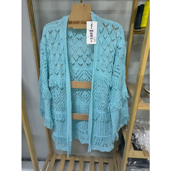 Ajurlu Standart Beden Salaş Triko Hırka