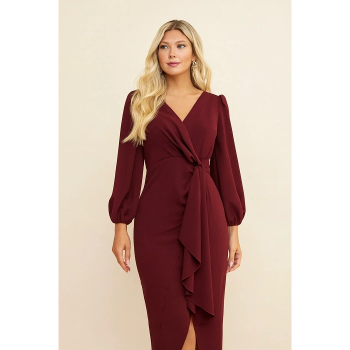 İçi Etekli Kurvaze Krep Elbise