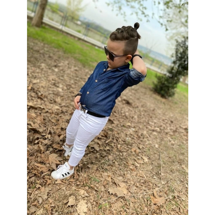 Kot Gömlek Kot Panatolon Kemer Erkek Çocuk Kombin