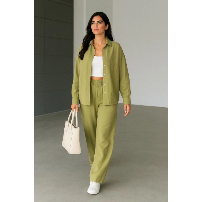 Müslin Gömlek Pantolon Takım Haki