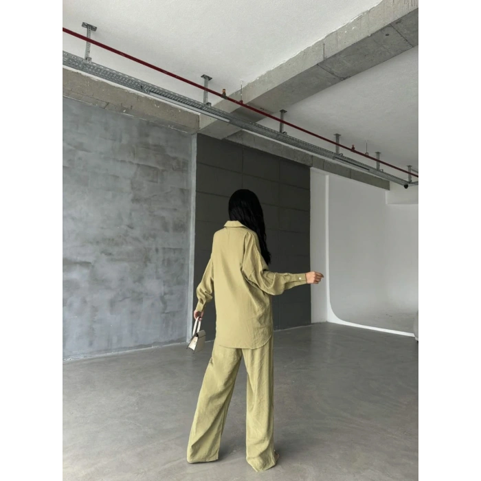 Müslin Gömlek Pantolon Takım Haki