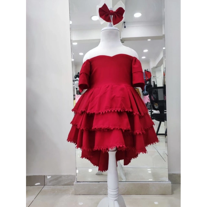 Önden Kısa Arkadan Uzun Düşük Omuz Abiye Elbise