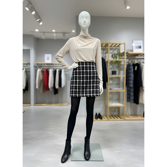 Tüvit Kumaş Mini Kalem Etek