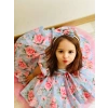 Çiçek Desenli Kız Çocuk Tüllü Kabarık Taç Hediyeli Elbise