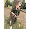 Erkek Çocuk Gabardin Haki Yeşil Gömlek Pantolon Takım