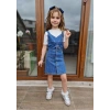 Kız Çocuk Kot Etek Bluz Büstiyer Takım