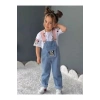 Kız Çocuk Kot Salopet Ve Penye Bluz Kombin