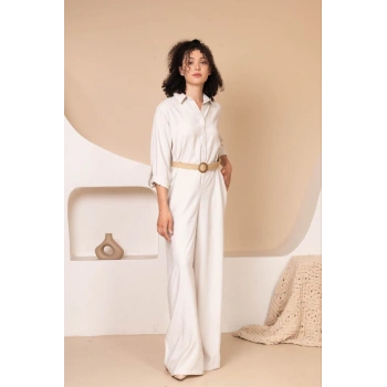 Müslin Rahat KalıpOversize Kadın Tulum