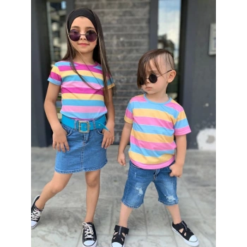 Erkek Çocuk Kot Şort Bluz Kombin