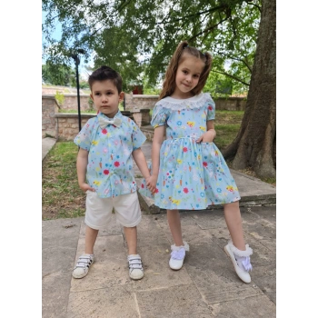 Erkek Çocuk Şortlu Papyon Gömlek Takım