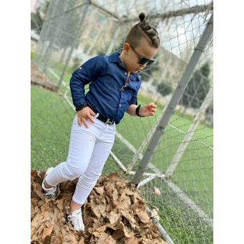 Kot Gömlek Kot Panatolon Kemer Erkek Çocuk Kombin