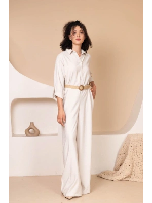 Müslin Rahat KalıpOversize Kadın Tulum