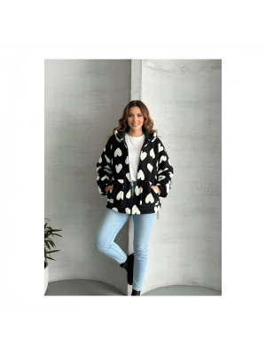 Heart Astarlı Peluş Mont Ceket