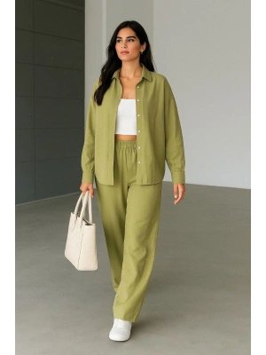 Müslin Gömlek Pantolon Takım Haki