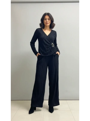 Yandan Tokalı Kurvaze Yaka Kadın Takım