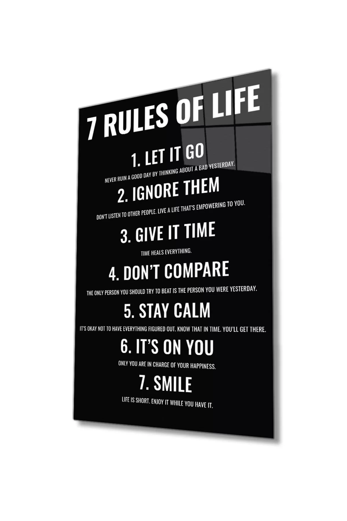 7 Rules Of Life Home And Office Wall Decoration