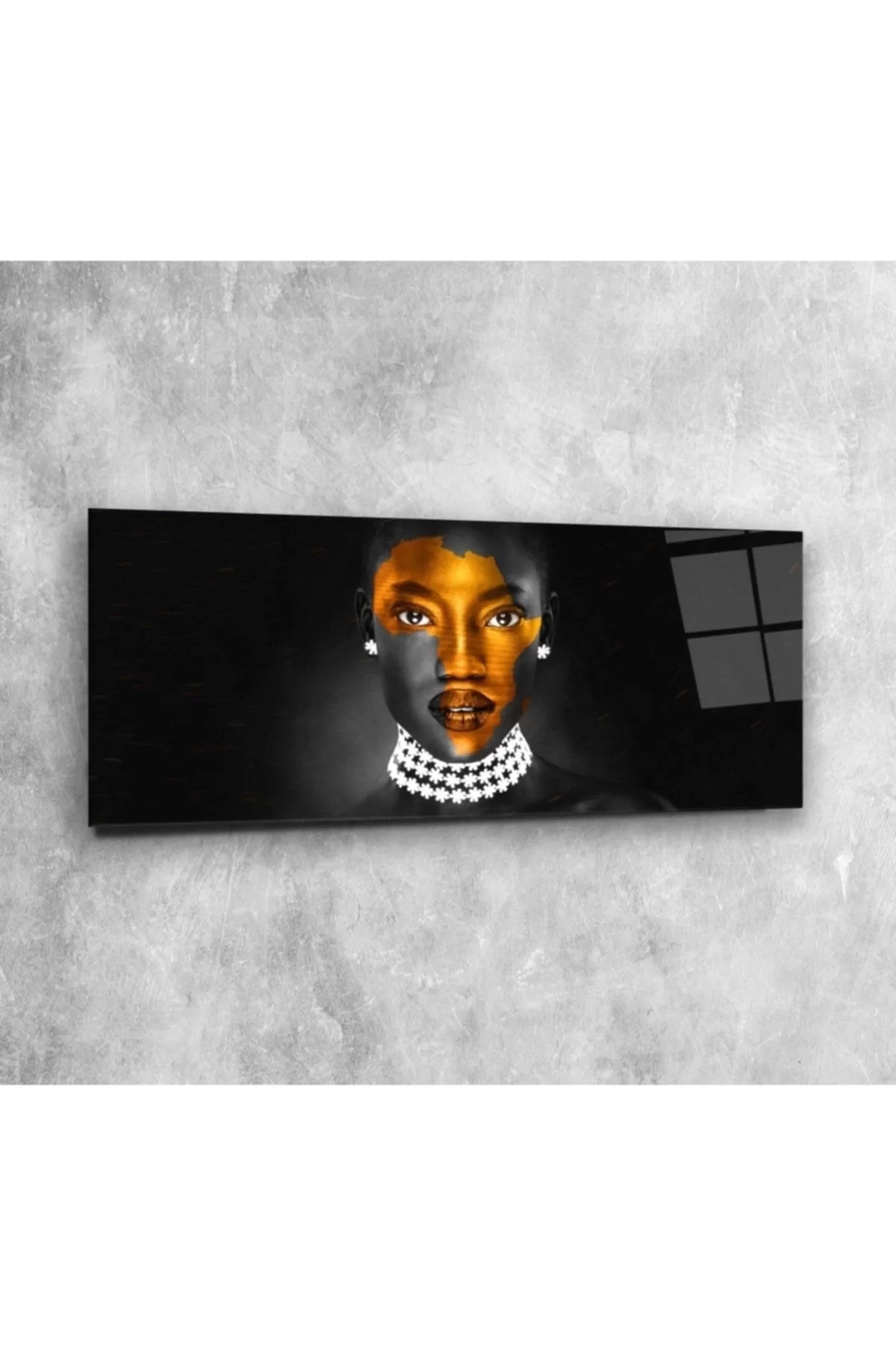 African Woman Panoramic Glass Painting