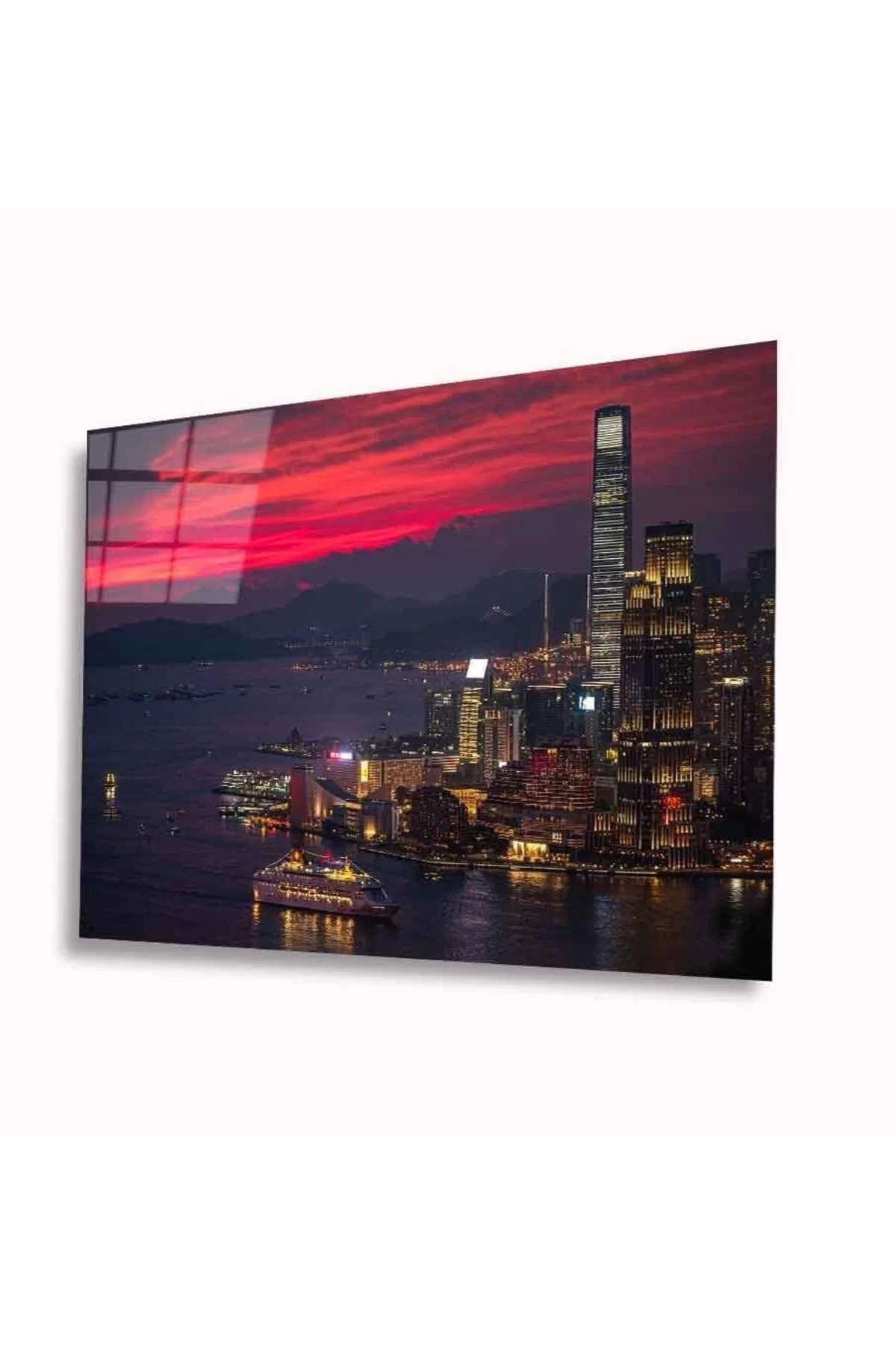 Evening City View Glass Table 4mm Durable Tempered Glass