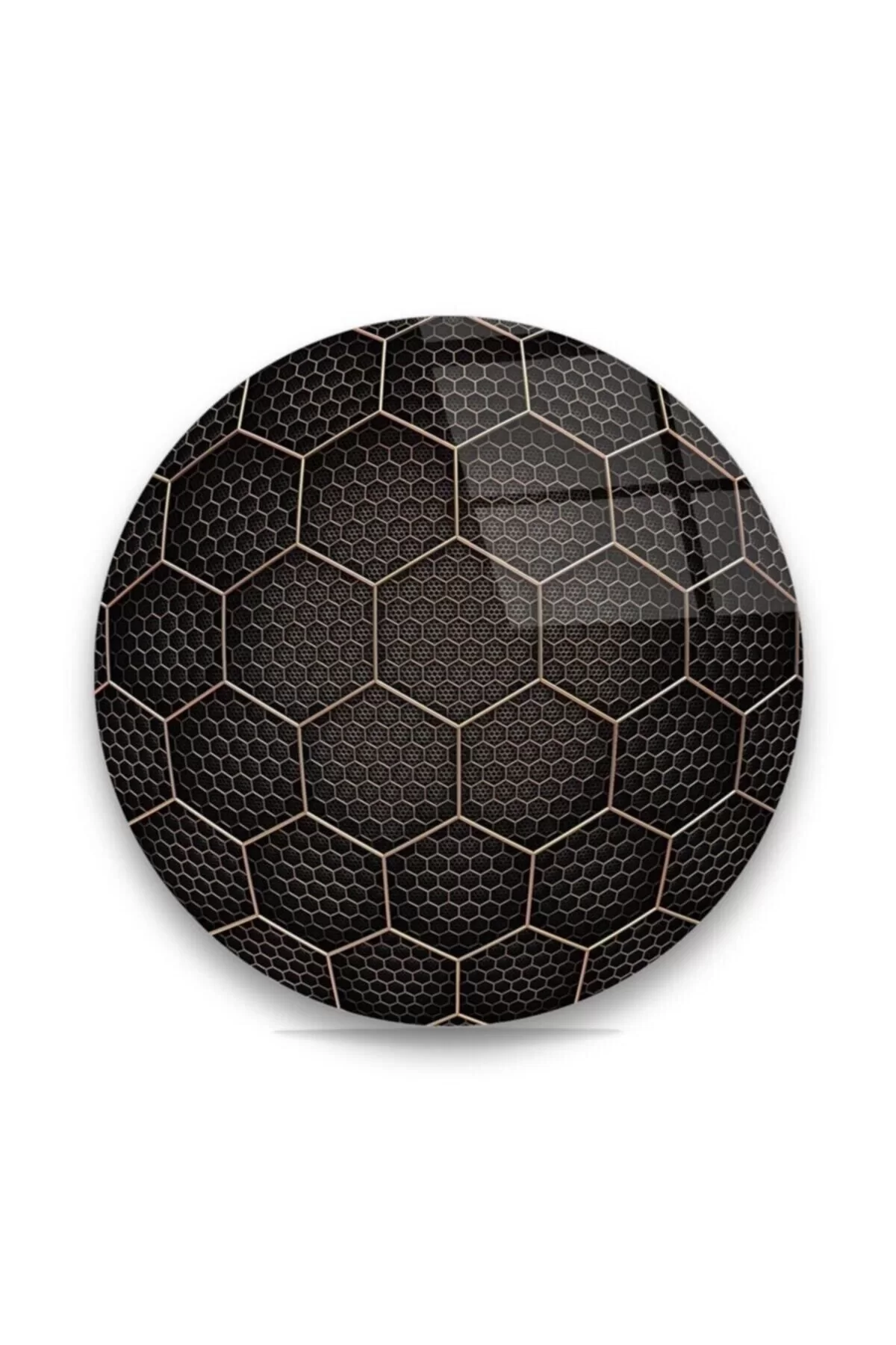 Hexagon Geometric Shape Round Glass Table