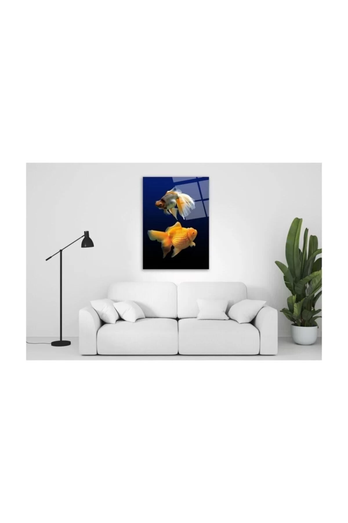 Golden Fishes Glass Painting 50x70 Cm