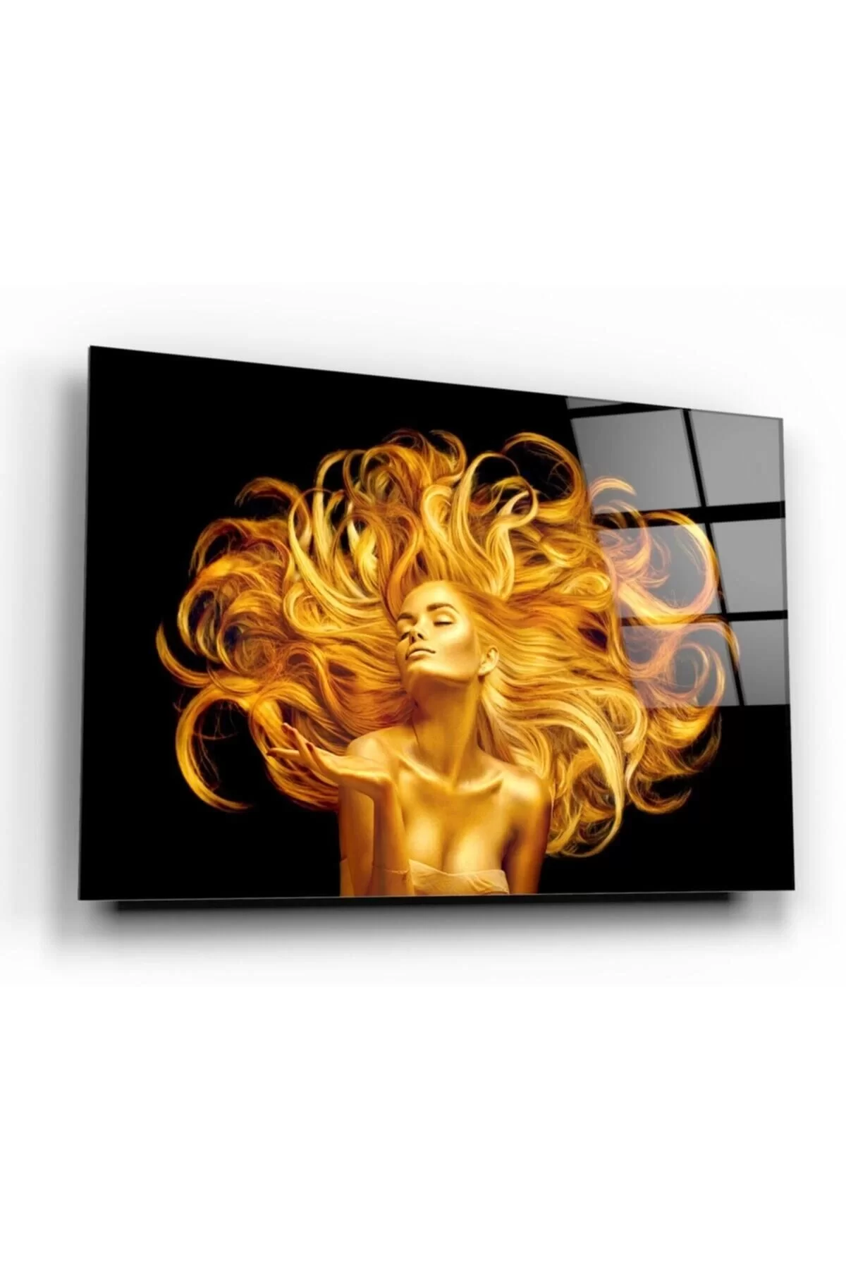 Golden Hair Glass Painting