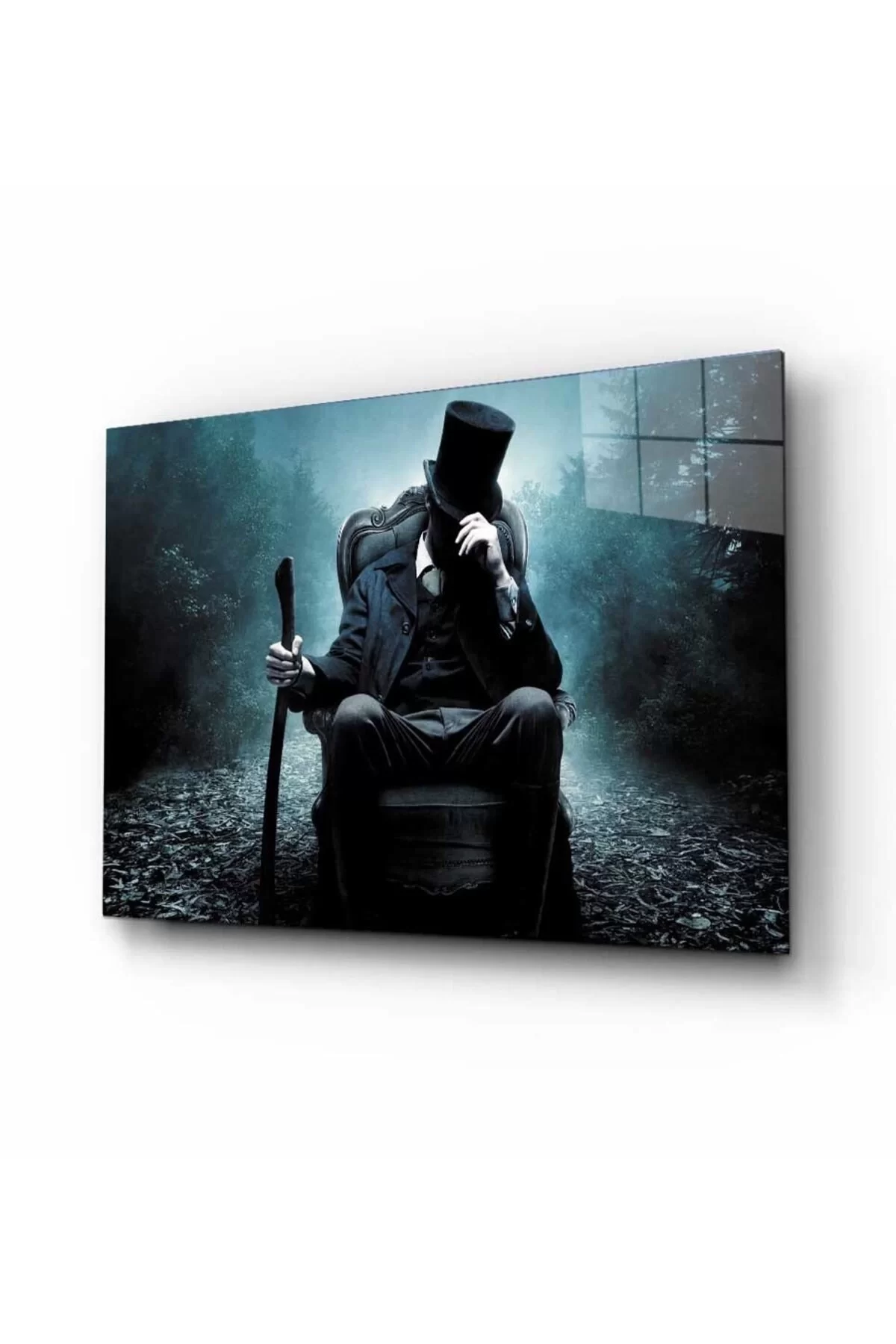 Man with Hat and Wand Glass Painting, Home and Office Wall Decoration