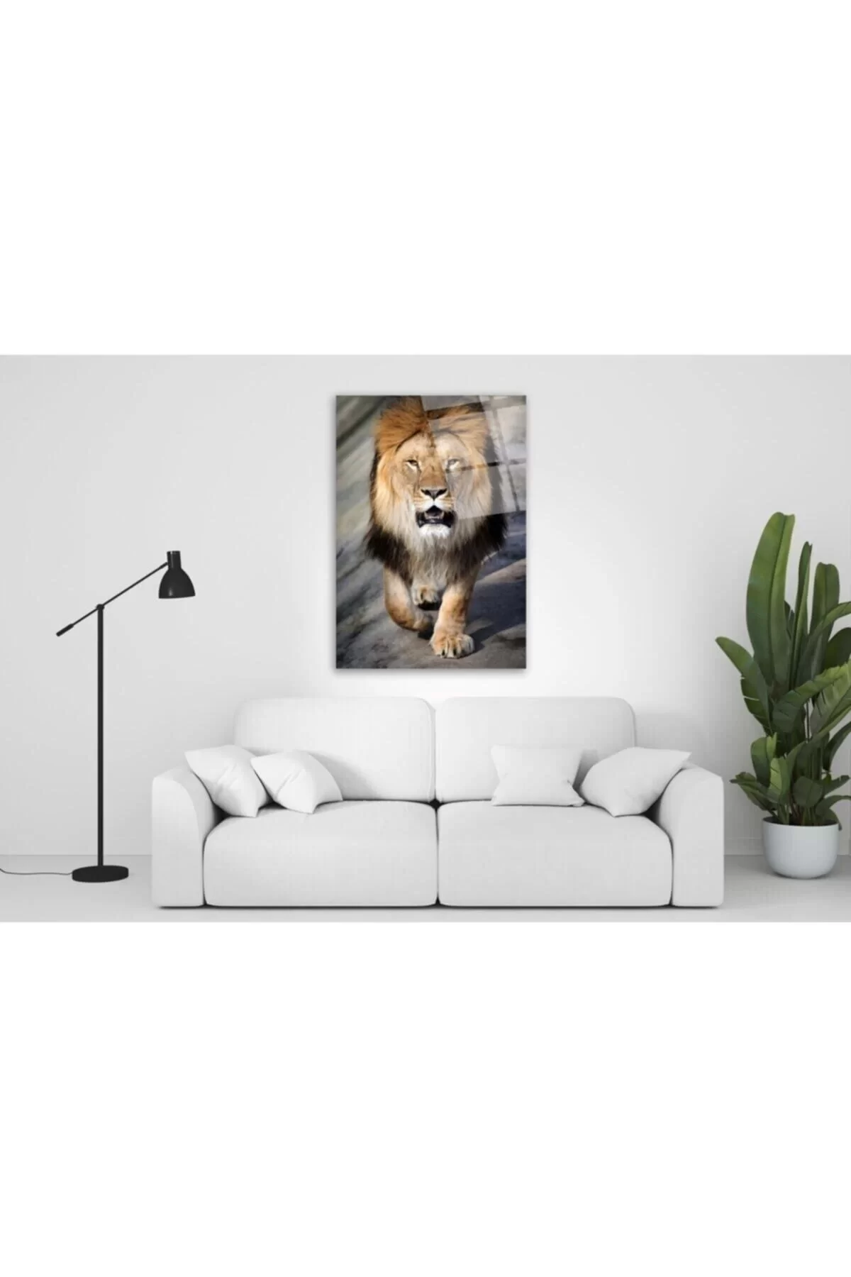 Lion Glass Painting