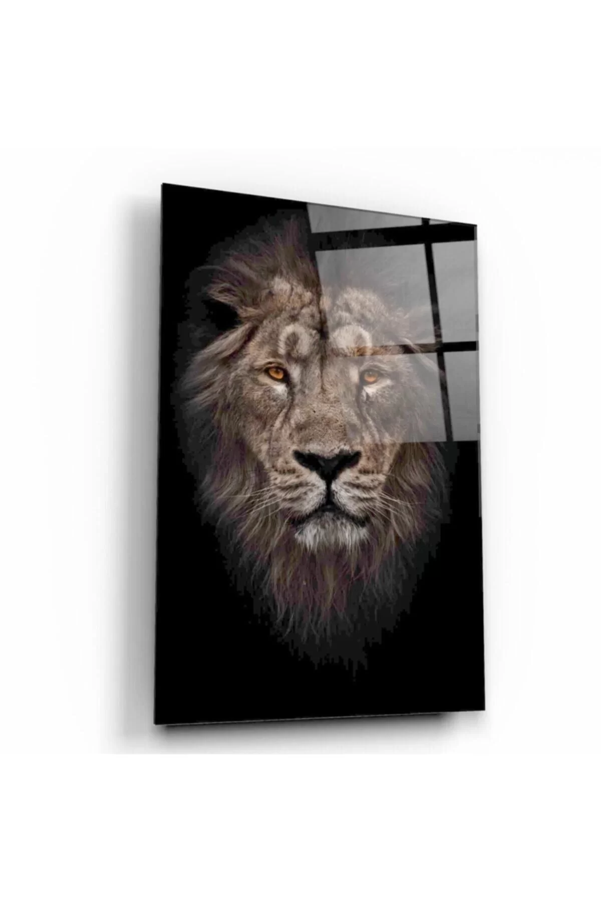 Lion Glass Painting