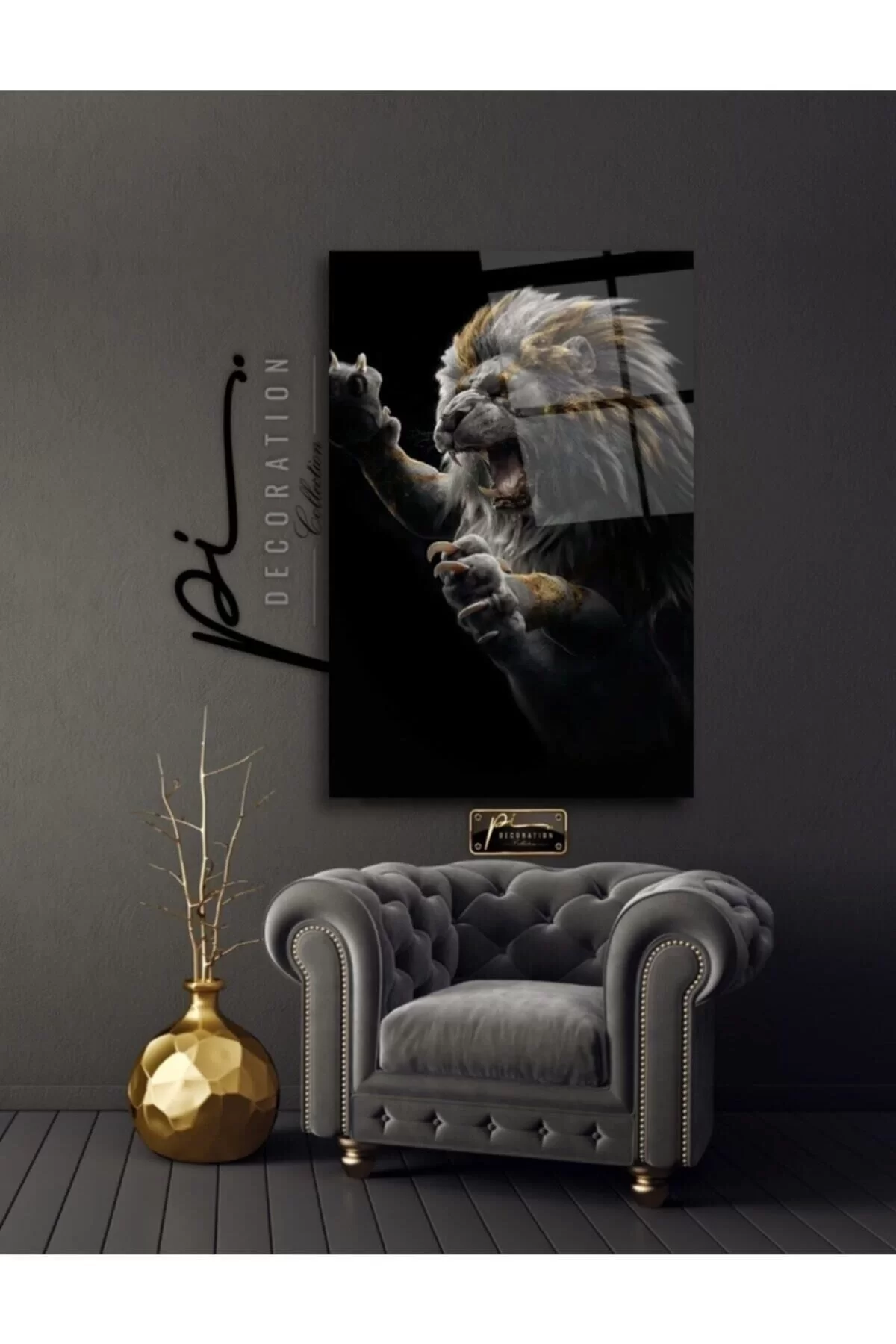 Lion Glass Painting